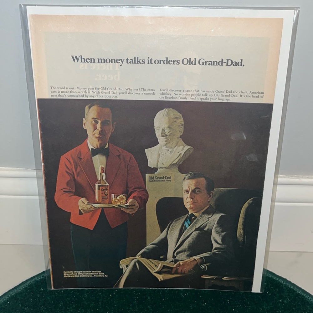 Vintage Bar Ad Old Grand-Dad Kentucky Straight Bourbon Whiskeys Frankfort Ky